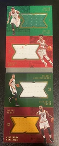 LEBRON JIMMY BUTLER GIANNIS ANTETOKOUNMPO 2016-17 PREFERRED QUAD JERSEY# 34/199 - Picture 1 of 8