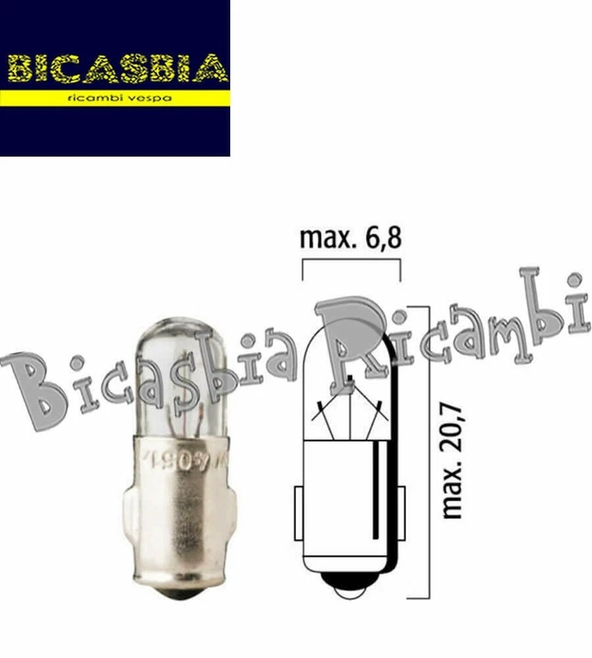 12946 - LAMPADINA BA 7s 12v - 2W - SPIA LUCI E FRECCE VESPA 125 150 200 PX