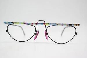 Vintage Brille MO 1289 Schwarz Mehrfarbig Oval Brillengestell eyeglasses - Picture 1 of 6