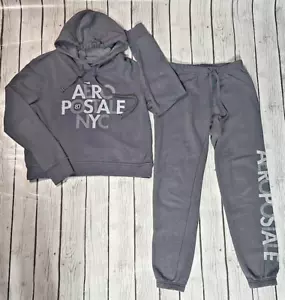 Women's Aeropostale 2-Piece Warm & Cozy Hoodie & Jogger Sweatpants Set Gray XS/M - Picture 1 of 9