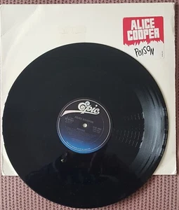 ALICE COOPER POISON SUPER-RARE 12 INCH USA PROMO SINGLE FROM 1989+STICKER - Picture 1 of 1