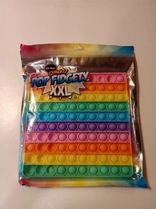 NUOVISSIMO Pop Fidget Silicone Sensoriale Fidget Giocattolo Colori Arcobaleno XXL Quadrato - Foto 1 di 9