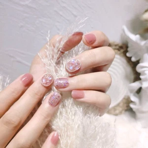 Kit Unghie Finte Autoadesive Press On Nails Pronto da Incollare 3D Perla 24pz - Foto 1 di 4