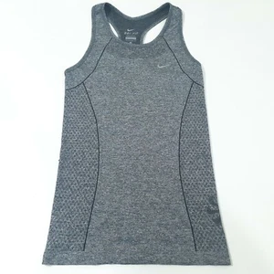 Nike Womens Gray Dri Fit Knit Heathered Pullover Racerback Tank Top Size XS - Picture 1 of 11
