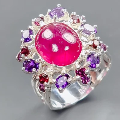 Joyería Popular Anillo Rubí Plata de Ley 925 Talla 7/R433676 Foto 1 de 4