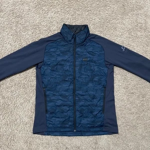 HELLY HANSEN Jacket Mens Large Blue Camo LIFALOFT Quilted Hybrid Insulated Ski - Picture 1 of 14