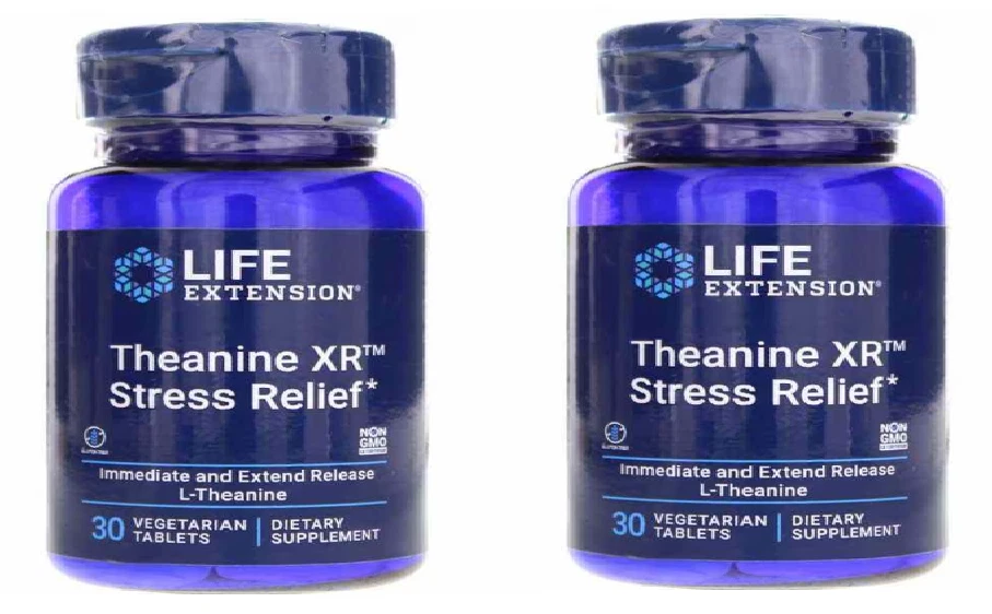 Life Extension Theanine XR™ Alivio del Estrés 2x 30 Comprimidos Vegetales Nuevo Envío Gratis Foto 1 de 1