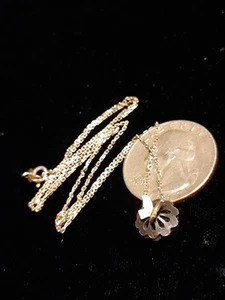 Vtg Necklace W/ Butterfly Sand Dollar Pendant 925 Sterling Silver 18" Chain G9 - Picture 1 of 7