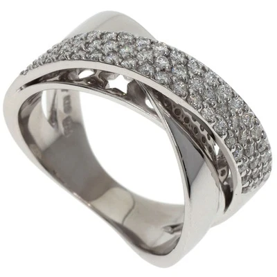 Ponte Vecchio  Cross diamond Ring K18 White Gold  Ladies [Used] - Image 1 of 4