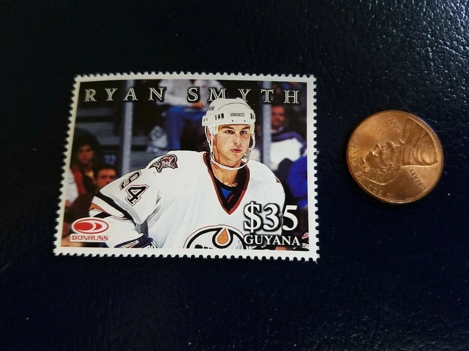 Ryan Smyth Edmonton Oilers Donruss Guyana White Perforated Stamp WOW - Image 1 of 1