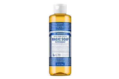 Dr Bronners Menta Pura Castilla Jabón Líquido Orgánico Todo Propósito 8 Fl Oz Foto 1 de 4