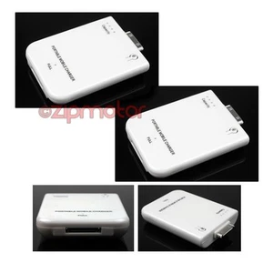 2X 2800MAH PORTABLE EXTERNAL WHITE BATTERY CHARGER 30-PIN IPHONE 4S 4 IPOD NANO - Zdjęcie 1 z 1