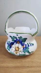 Vintage Basket Floral Ceramic Hand Painted Made in Italy  - Picture 1 of 7