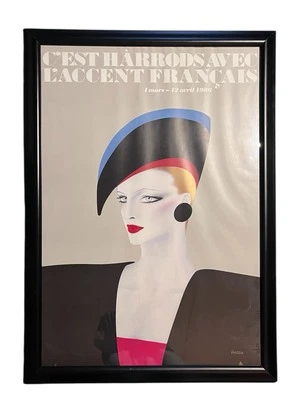 Póster enmarcado original firmado Razzia 1986 Cest Harrods Avec L’accent Francais Foto 1 de 4