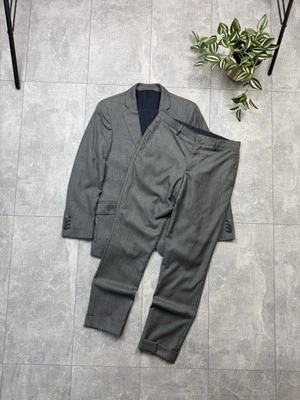 Hackett Mayfair x Loro Piana Check Suit in 945 Gray Blazer Pants 46R - Image 1 of 4