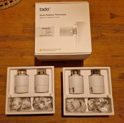 tado V3 Smart Radiator Thermostat Funk-Heizkörperthermostat, 4-er Pack Quattro - Bild 1 von 2