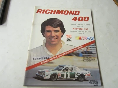 NASCAR 1982 Official Winston Cup Richmond 400 Richmond Raceway  Souvenir Program - Image 1 of 4