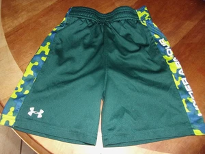 Under Armour boys elastic waist shorts teal  green  athletic sz 4 - Picture 1 of 4
