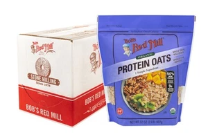 Organic Gluten Free Protein Oats, 32oz (Pack of 4) - 9g/Serving, Non GMO, Who... - Picture 1 of 7