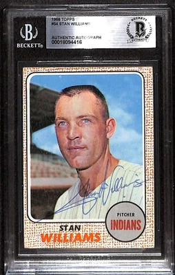 1968 Topps 54 Stan Williams BGS autografado BAS autêntico C100460 - Imagem 1 de 3