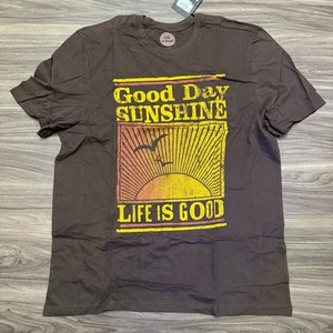 NUEVO CON ETIQUETAS Camiseta Life is Good Para Hombre Good Day Sunshine Dormir Bolsillo Talla L - Imagen 1 de 9
