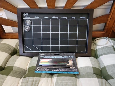 EUC The Board Dudes 17" x 11" Magnetic Chalkboard Calendar & 6 pc Chalk Pencils - Image 1 of 4