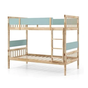 Twin Over Twin Bunk Bed with Ladder and Full-length Guardrails-Natural - Color: - Picture 1 of 5