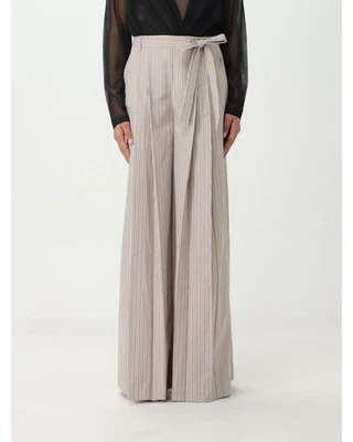 Pantalones de pierna ancha a rayas Alberta Ferretti para mujer pantalones beige Foto 1 de 4