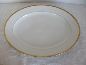 C Anrenfeldt Limoges France-Antique-Gold Band- 14" Oval Serving Platter - Picture 1 of 7