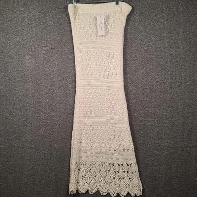 NUEVO CON ETIQUETAS M. NICOLE NIGHT Vestido Marfil Crochet Talla Grande Foto 1 de 4