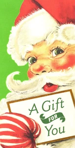 RETRO SANTA CLAUS MONEY GIFT CARD Hallmark Christmas Greeting Card Envelop MG90b - Picture 1 of 3