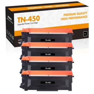 4x Black Toner TN450 High Yield Compatible with Brother HL-2240 2270 MFC-7360N - Picture 1 of 10