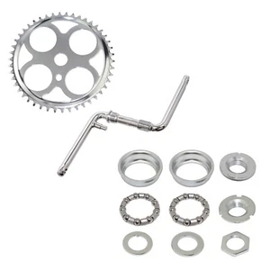 4 HOLE SCHWINN STYLE BICYCLE 46T SPROCKET, 6 1/2 CRANK, & BOTTOM BRACKET SET. - Picture 1 of 1