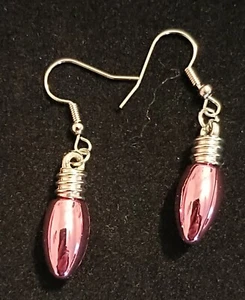 Rosa Weihnachtsglühbirne Ohrhänger - Bild 1 von 1