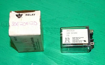 NEW Eagle Signal Controls 30E2CA120 Relay 10A, 120 Volt AC coil, DPDT, USA made - Image 1 of 4