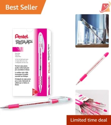 Bolígrafo Aleación Acero 0.7mm Punta Fina Rosa Tinta Caja de 12 Suministros de Escritura Foto 1 de 4