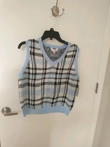 No Boundaries Women’s V-Neck Sweater Vest, Size XL(15-17), Light Blue Color  - Picture 1 of 11