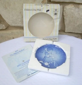 Bing & Grondahl Teller Magical Tea Party Kindertag 1985 blau Coppenhagen Neu in OVP - Bild 1 von 2