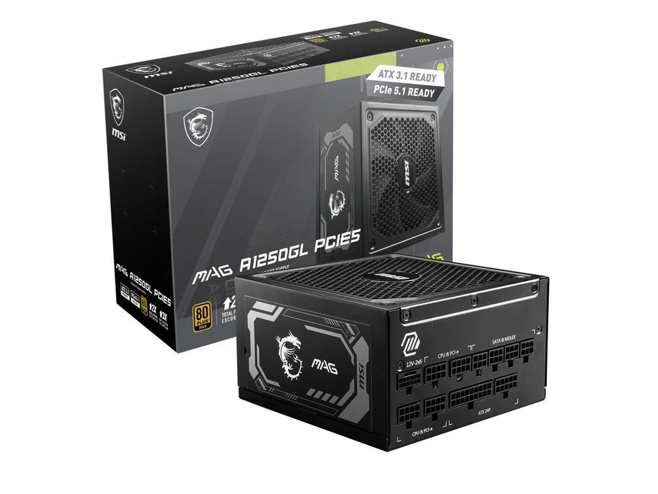 MSI MAG 1250W Power Supply (MAGA1250GLPCIE5)