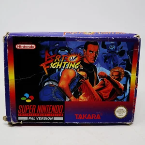 VINTAGE 1992 SUPER NINTENDO ENTERTAINMENT SYSTEM SNES ART OF FIGHTING GAME BOXED - Picture 1 of 10
