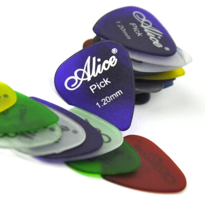Lote de 100 selecciones de guitarra Alice AP-I 1,2 mm pesadas transparentes mate colores mezclados Foto 1 de 4