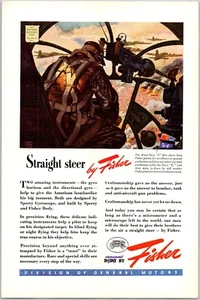 PRINT AD 1943 Armament Straight Steer by Fisher Sperry Gyroscope WWII Aircraft - Picture 1 of 3