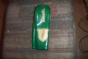 slightly used Vintage Green Vinyl 3 or 4 hybrid Number 1 headcover - Picture 1 of 5