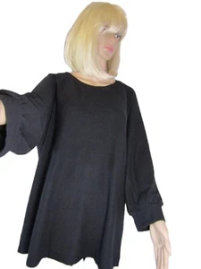 Long sleeve Sweatshirt – Black - Velour – women's – Plus-size 2x (SC225-EB6) - Picture 1 of 13
