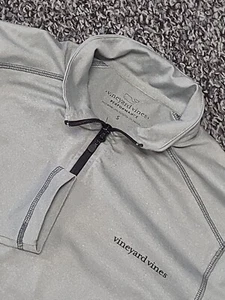 Vineyard Vines Performance Quarter Zip Men's Small Gray Golf Active Pullover - Picture 1 of 9