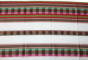 Perú Mantel Blanco Nº2 Andes India Inca Pañuelo Manta Decoración 110 x 120 cm  - Imagen 1 de 1