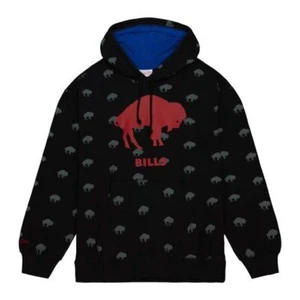 Buffalo Bills NFL Mitchell & Ness Men's AOP Fleece Hoodie - Picture 1 of 4