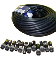 COMTRAN COAX 100 ft. RG59 Coaxial CCTV Security Cable WITH 12 Connectors - Picture 1 of 2