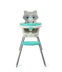 Baby High Chair 4-in-1 Convertible Racoon Soft Cushioned Removable Food Tray - Picture 1 of 3