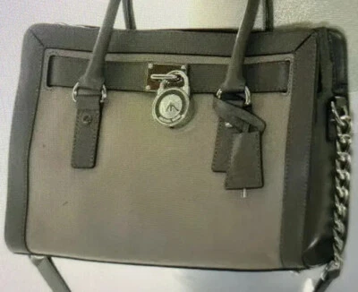 Bolso de hombro Michael Kors Hamilton de cuero con marco color topo oscuro *Nuevo* Foto 1 de 4